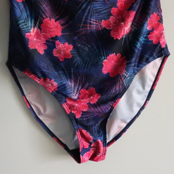 Mountain Warehouse Women's Sz 8 Blue/Pink Floral Halter Neck One Piece Swim Suit - Picture 6 of 11
